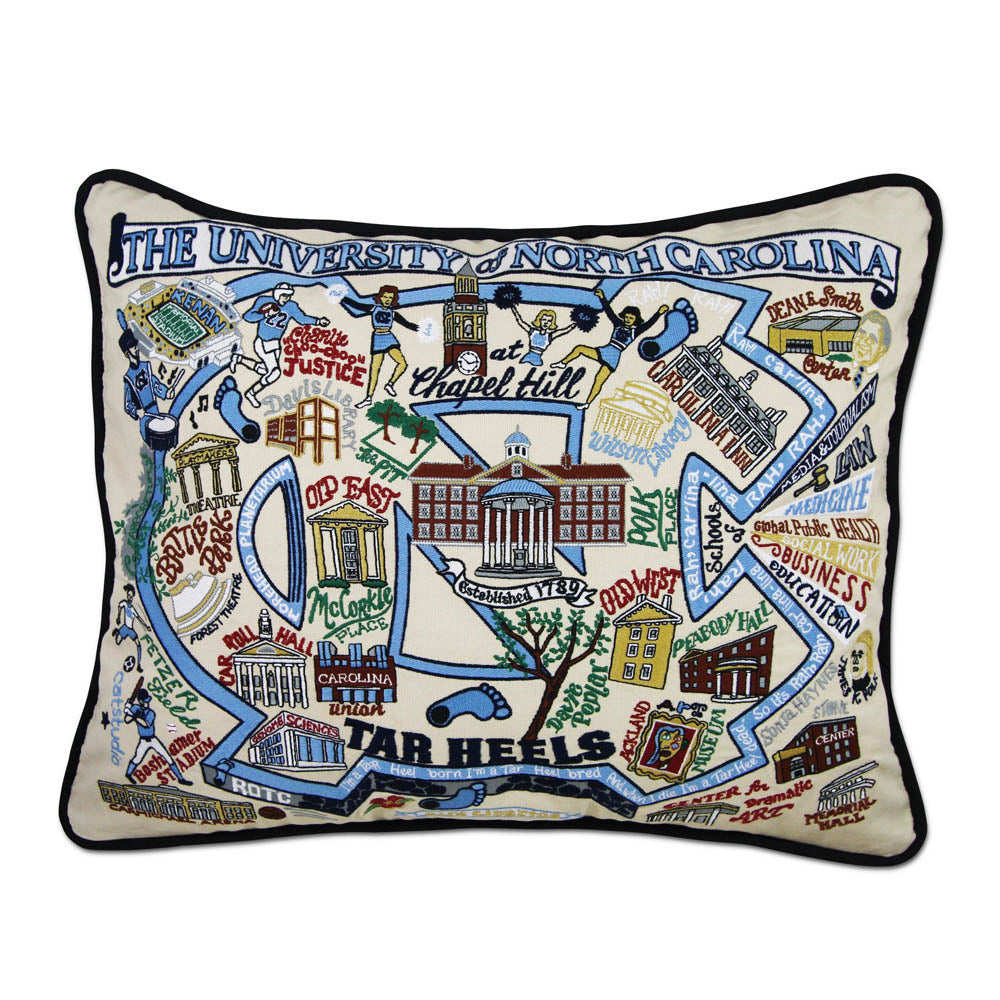 North Carolina, University of Collegiate Embroidered Pillow by CatStudio from Quirks!