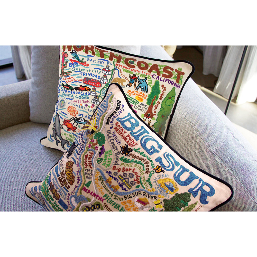 North Coast Hand-Embroidered Pillow from Quirks!