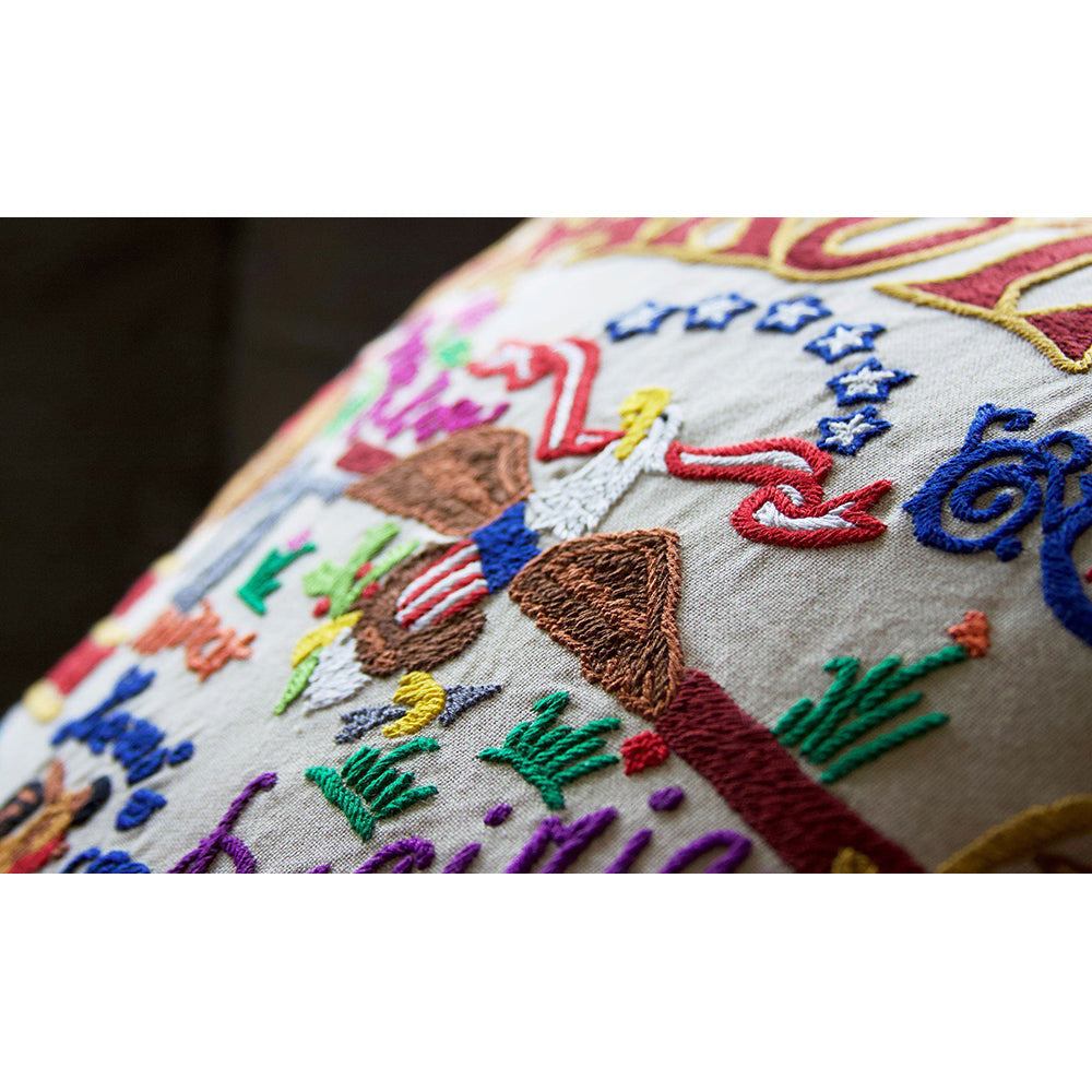 North Dakokta Hand-Embroidered Pillow from Quirks!