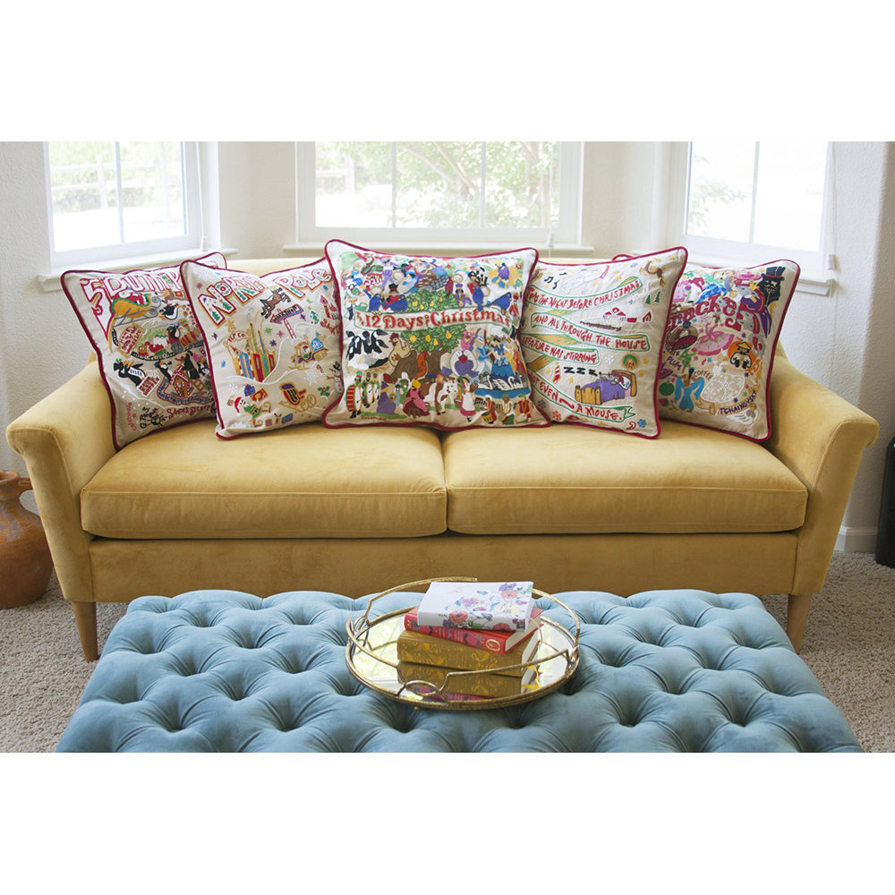 North Pole 1 Hand-Embroidered Pillow from Quirks!