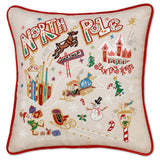 North Pole 1 Hand-Embroidered Pillow from Quirks!