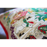 North Pole City Hand-Embroidered Pillow by Cat Studio from Quirks!