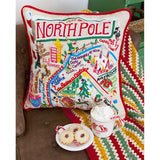 North Pole City Hand-Embroidered Pillow by Cat Studio from Quirks!