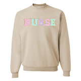 Nurse Colorful Letter Patch Crewneck Sweatshirt from United Monograms