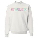 Nurse Colorful Letter Patch Crewneck Sweatshirt from United Monograms