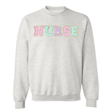 Nurse Colorful Letter Patch Crewneck Sweatshirt from United Monograms