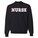 Nurse Colorful Letter Patch Crewneck Sweatshirt from United Monograms
