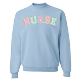 Nurse Colorful Letter Patch Crewneck Sweatshirt from United Monograms