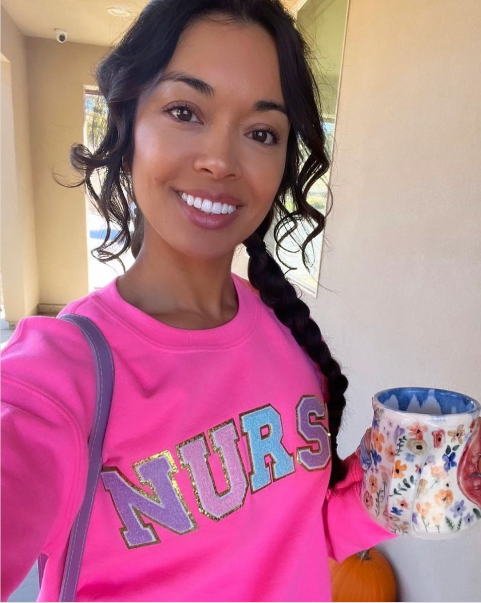Nurse Colorful Letter Patch Crewneck Sweatshirt from United Monograms