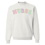Nurse Colorful Letter Patch Crewneck Sweatshirt from United Monograms