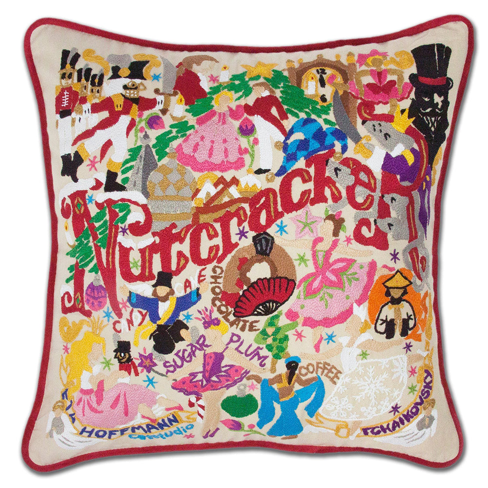 Nutcracker Hand-Embroidered Pillow from Quirks!
