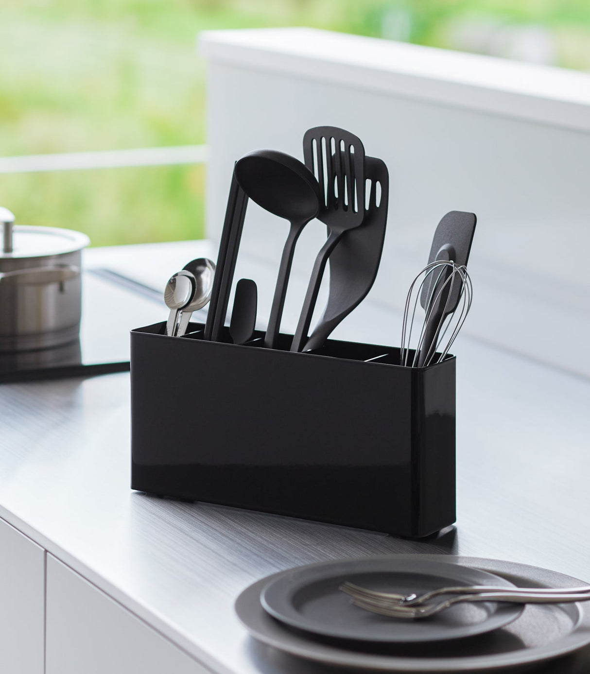 Utensil & Thin Cutting Board Holder - Steel from Yamazaki Home