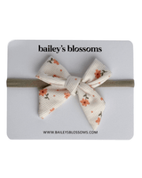 Nylon Bow - Orange Floral from Bailey's Blossoms