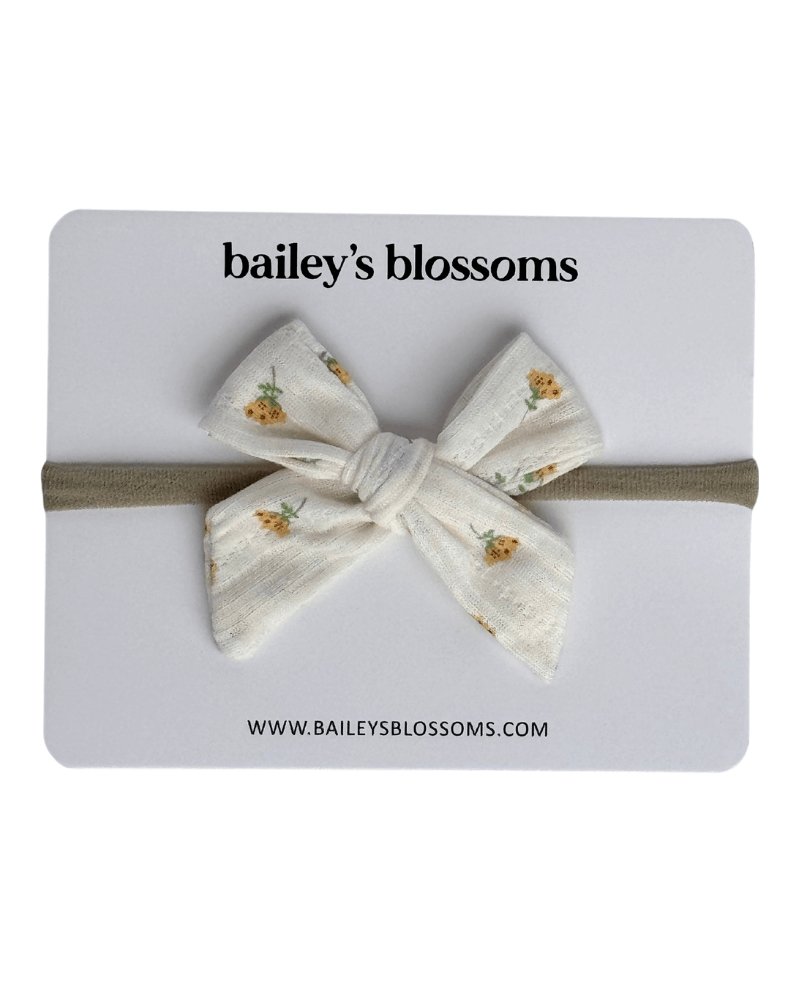 Nylon Bow - Yellow Floral from Bailey's Blossoms