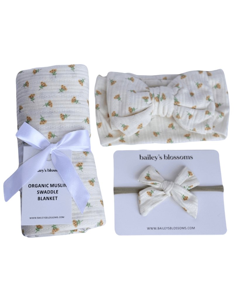 Nylon Bow - Yellow Floral from Bailey's Blossoms