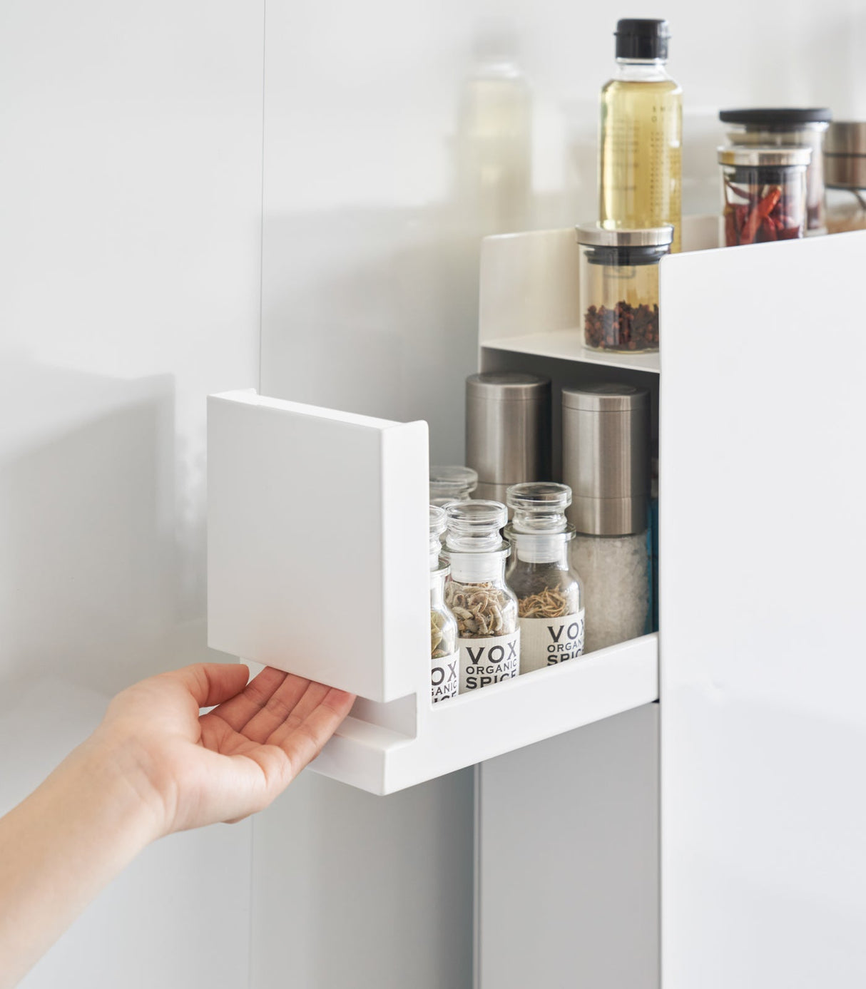 Two-Tier Sliding Drawer Seasoning Rack - Steel from Yamazaki Home