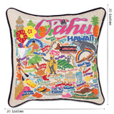 Oahu Hand-Embroidered Pillow from Quirks!