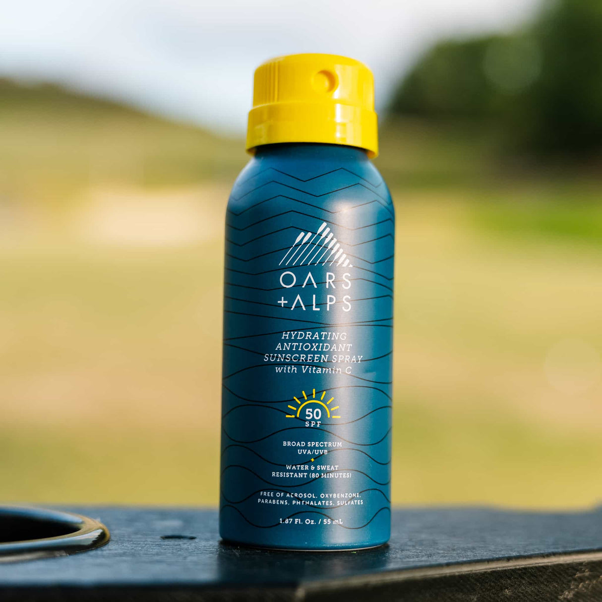 Travel Size Hydrating Antioxidant SPF 50 Spray From Oars + Alps