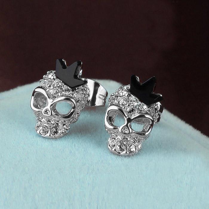 Crystal Skull Crown Earrings from Zapps Clothing