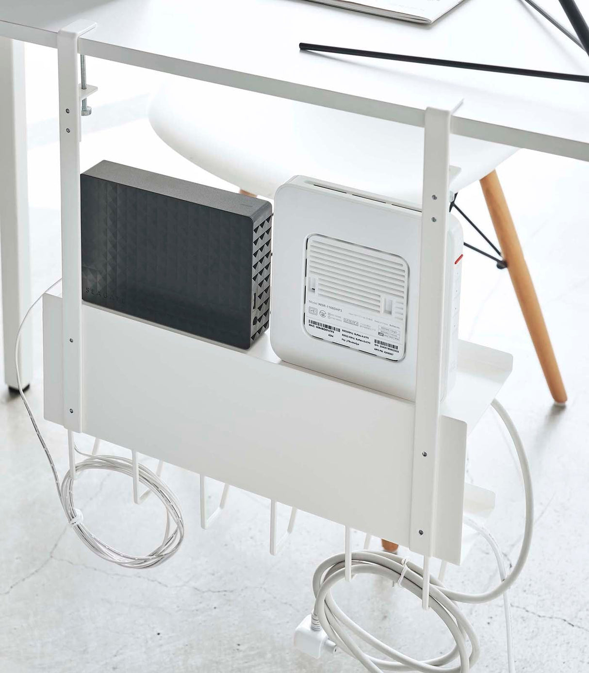 Under-Desk Cable & Router Storage Rack - Steel from Yamazaki Home