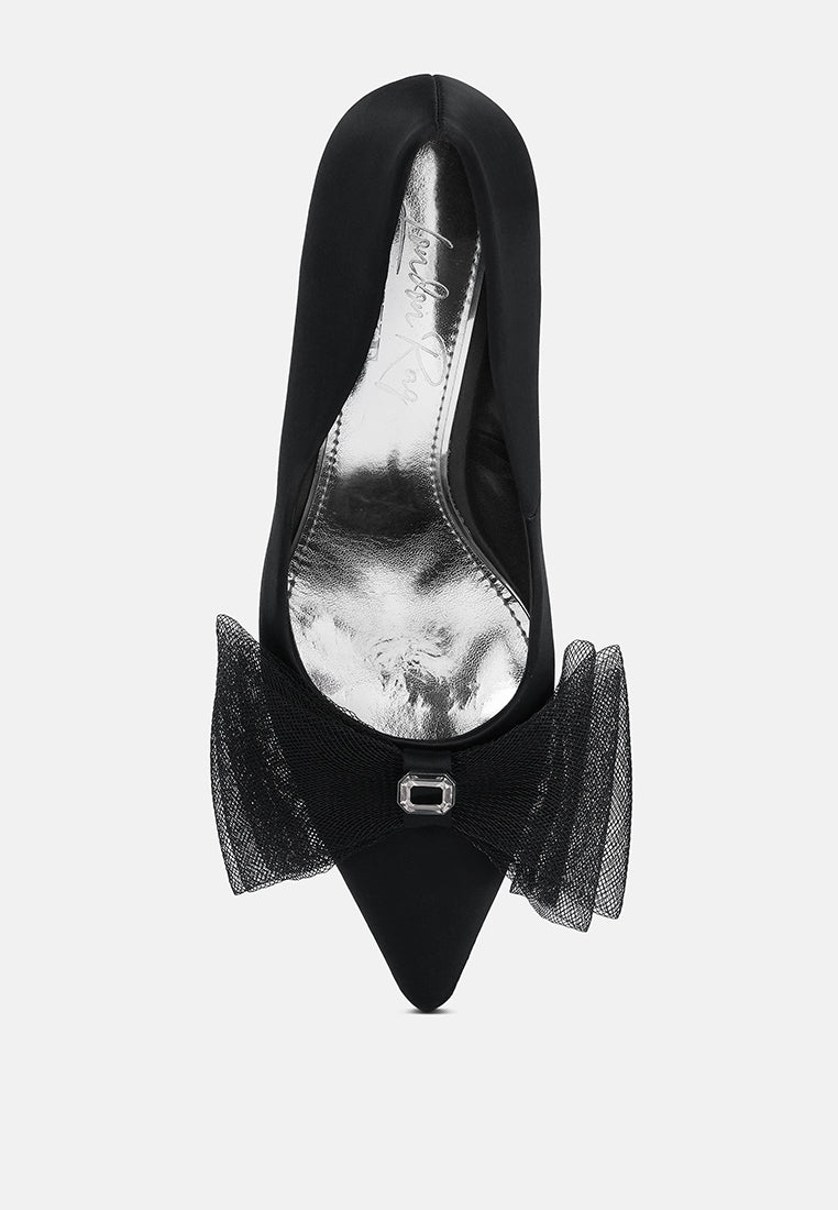 Odette Diamante Embellished Bow Stiletto Pumps from London Rag International