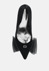Odette Diamante Embellished Bow Stiletto Pumps from London Rag International