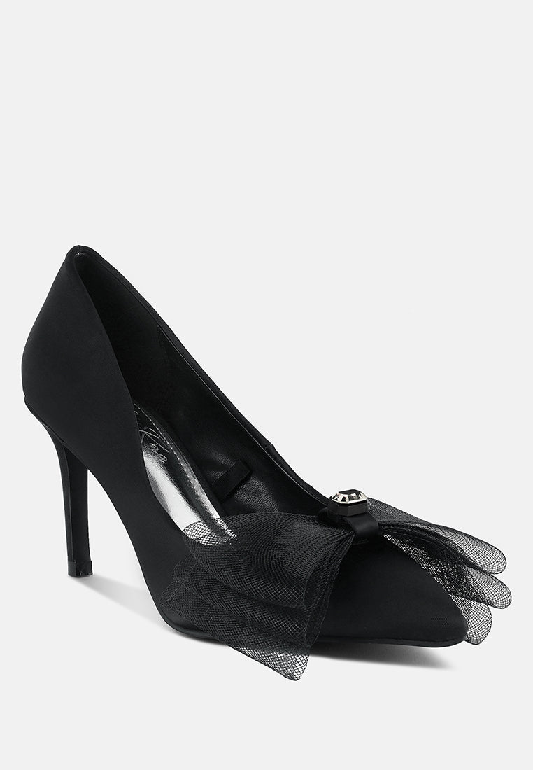 Odette Diamante Embellished Bow Stiletto Pumps from London Rag International