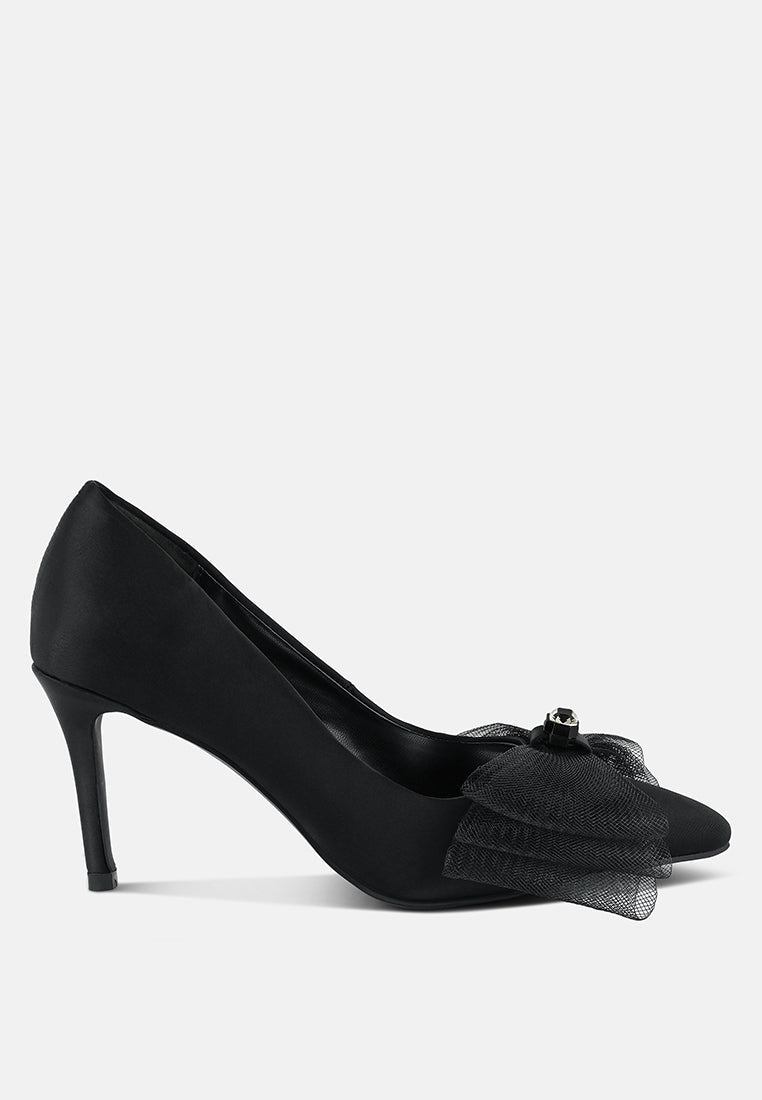 Odette Diamante Embellished Bow Stiletto Pumps from London Rag International