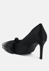 Odette Diamante Embellished Bow Stiletto Pumps from London Rag International