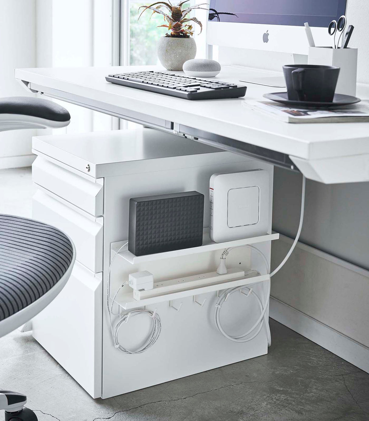 Wall-Mount Cable & Router Storage Rack - Steel from Yamazaki Home