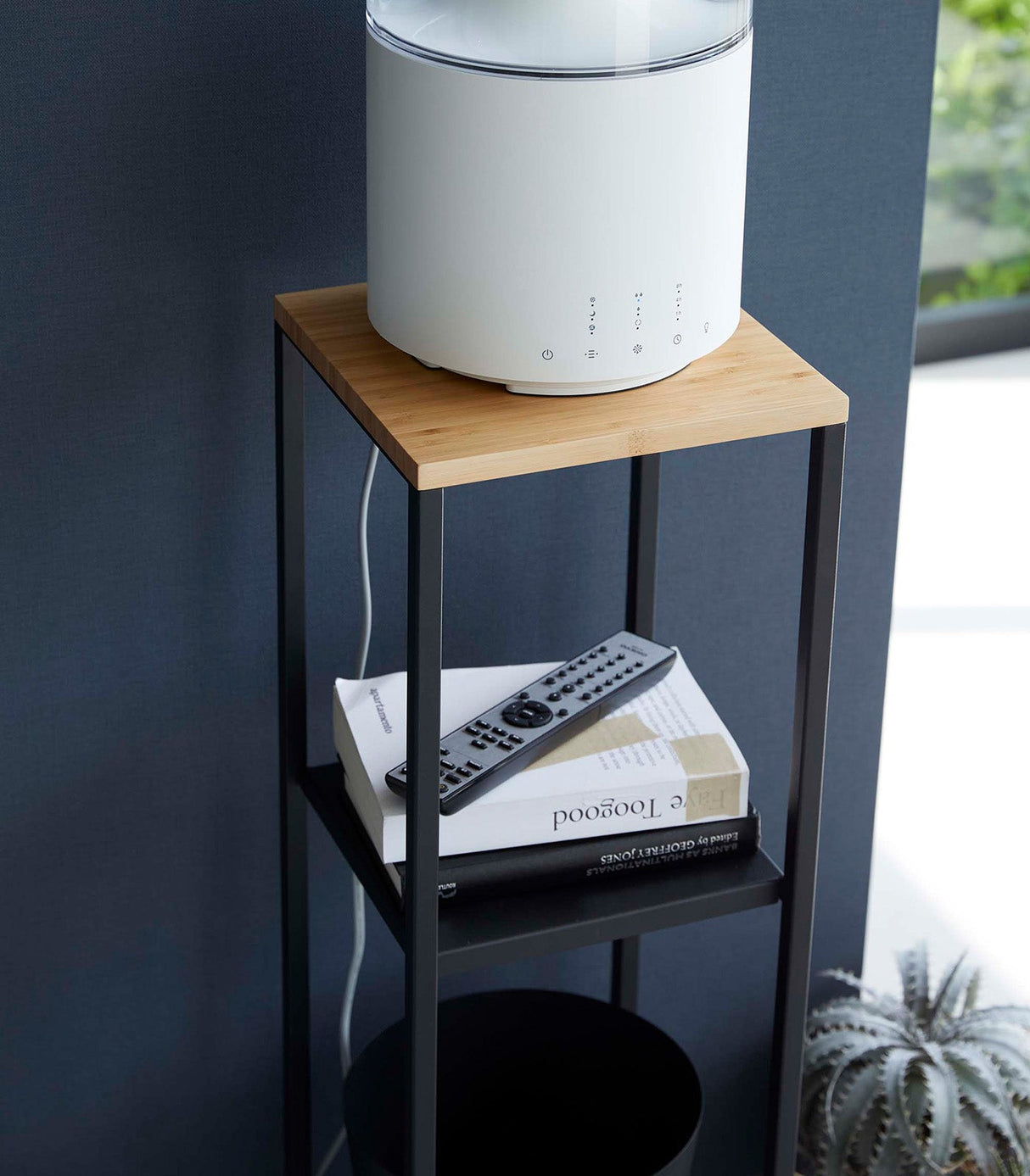 Two-Tier Display & Storage Shelf (31.5" H)  - Steel + Wood from Yamazaki Home