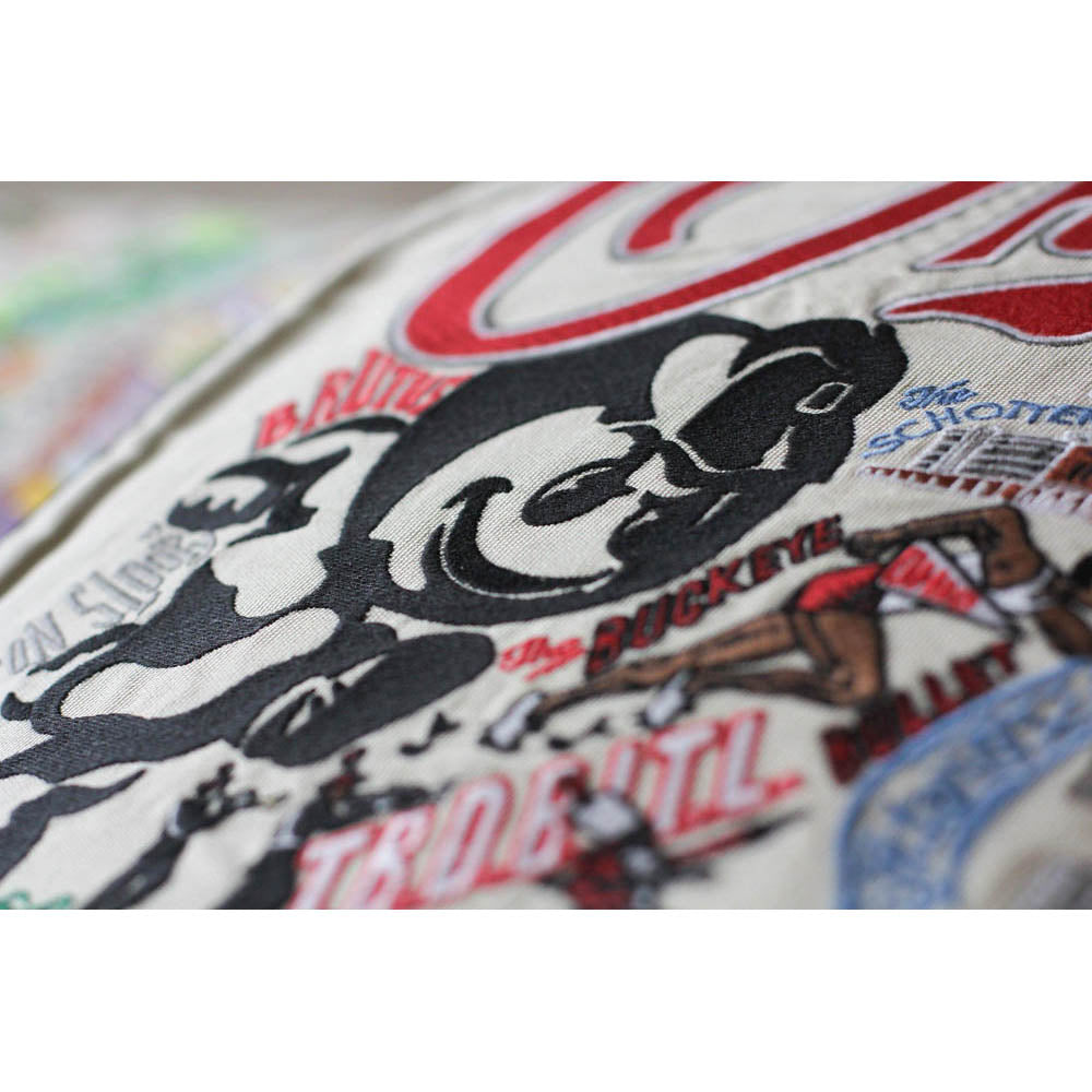 Ohio State University Collegiate Embroidered Pillow by CatStudio from Quirks!