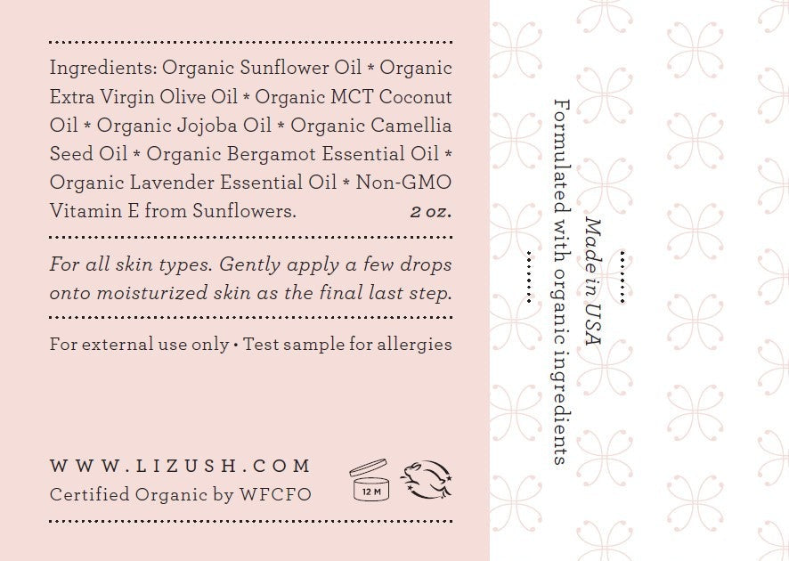 ORGANIC FACIAL OIL Seals and Protects from Lizush
