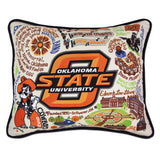 Oklahoma State University Collegiate Hand-Embroidered Pillow from Quirks!