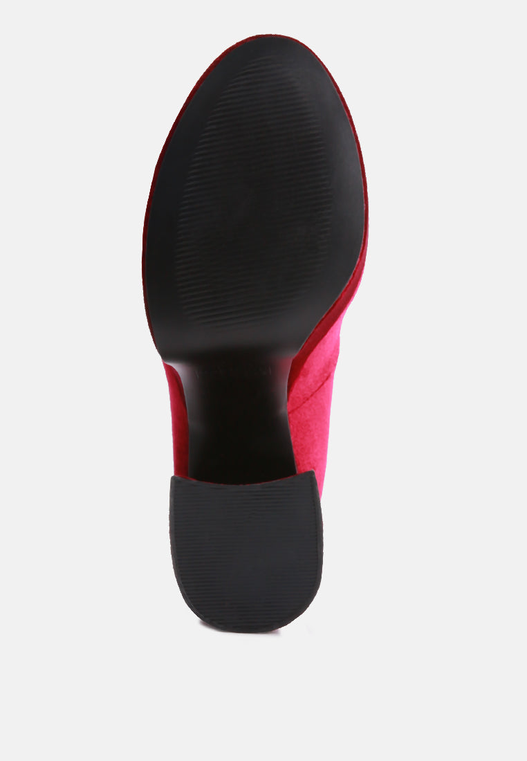 Old Novelty Platform Heel Velvet Pumps from London Rag International