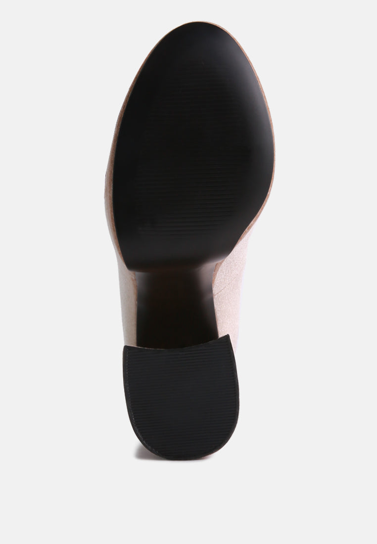 Old Novelty Platform Heel Velvet Pumps from London Rag International