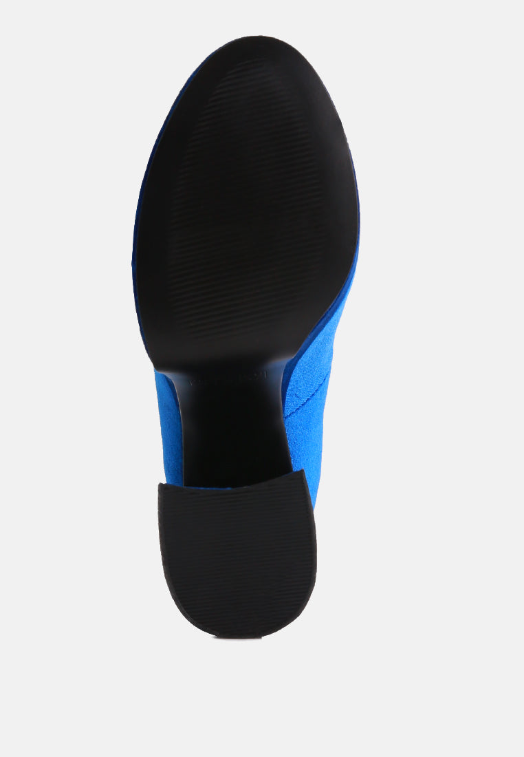 Old Novelty Platform Heel Velvet Pumps from London Rag International