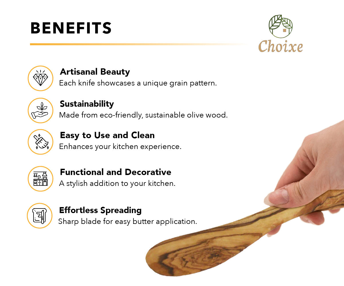 Mediterranean Olive Wood Butter Knife from Choixe