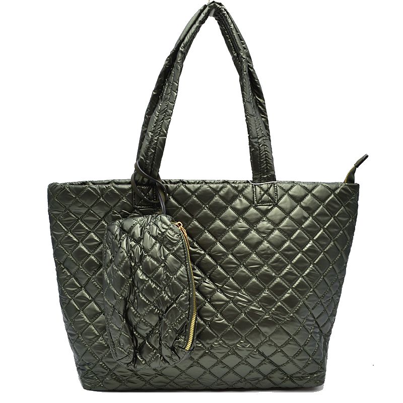 2-in-1 Large Quilted Zipper Tote with Pouch  from Madeline Love