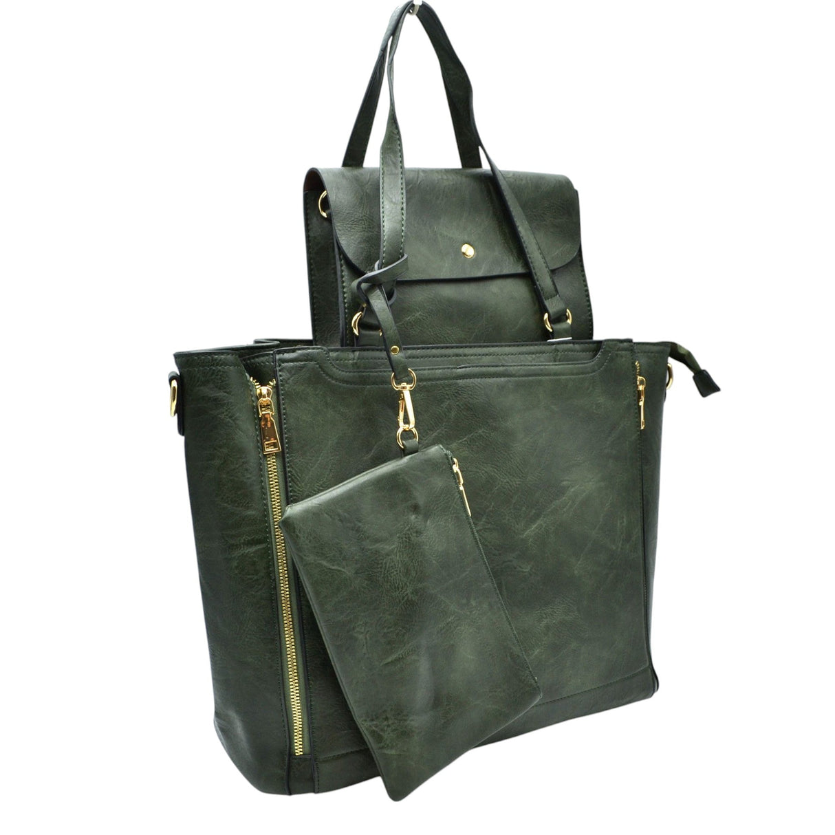 3 in 1 Side Zipper Women's Tote Handbag set  from Madeline Love