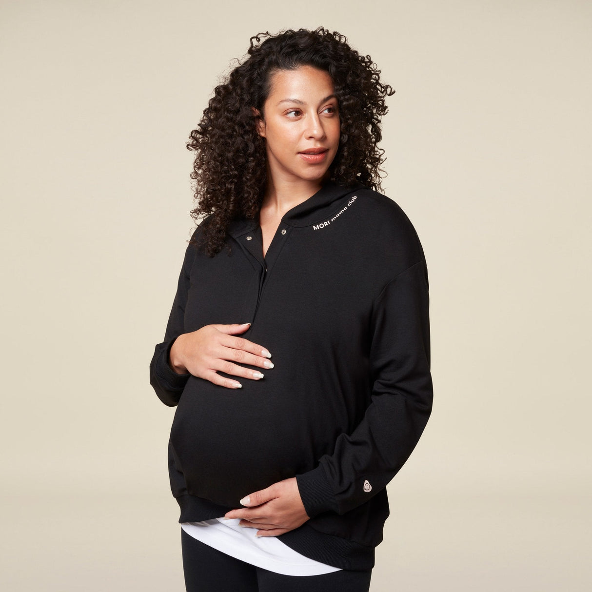 Mama Slogan Hooded Sweatshirt - Black from Manymoons