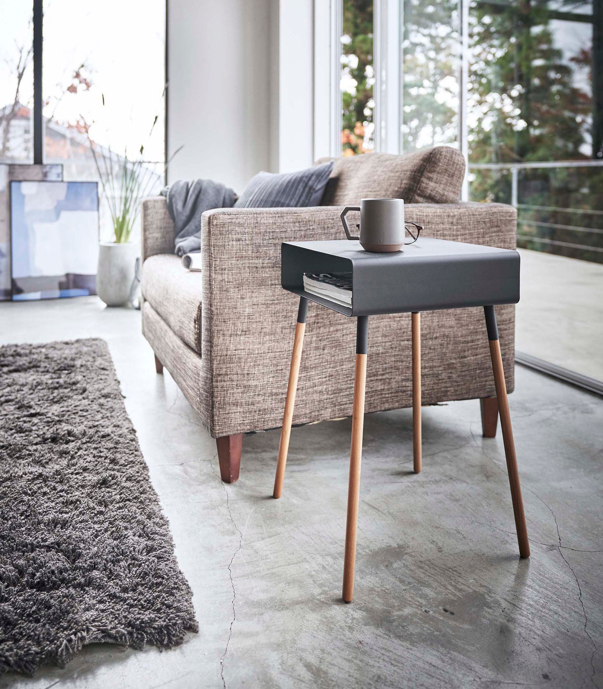 Storage Table - Two Sizes - Steel + Wood from Yamazaki Home