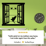 Open Window Design with Birds Silhouette Metal Wall Art from VITAHOME DESIGN LLC