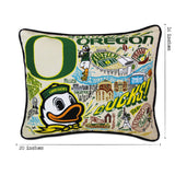 Oregon, University of Collegiate Embroidered Pillow by CatStudio from Quirks!