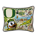Oregon, University of Collegiate Embroidered Pillow by CatStudio from Quirks!