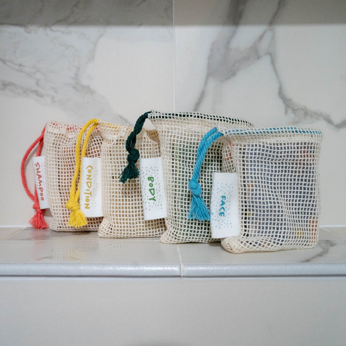 Organic Soap Saver Bags: Face, Body, Shampoo, Conditioner from Marley's Monsters