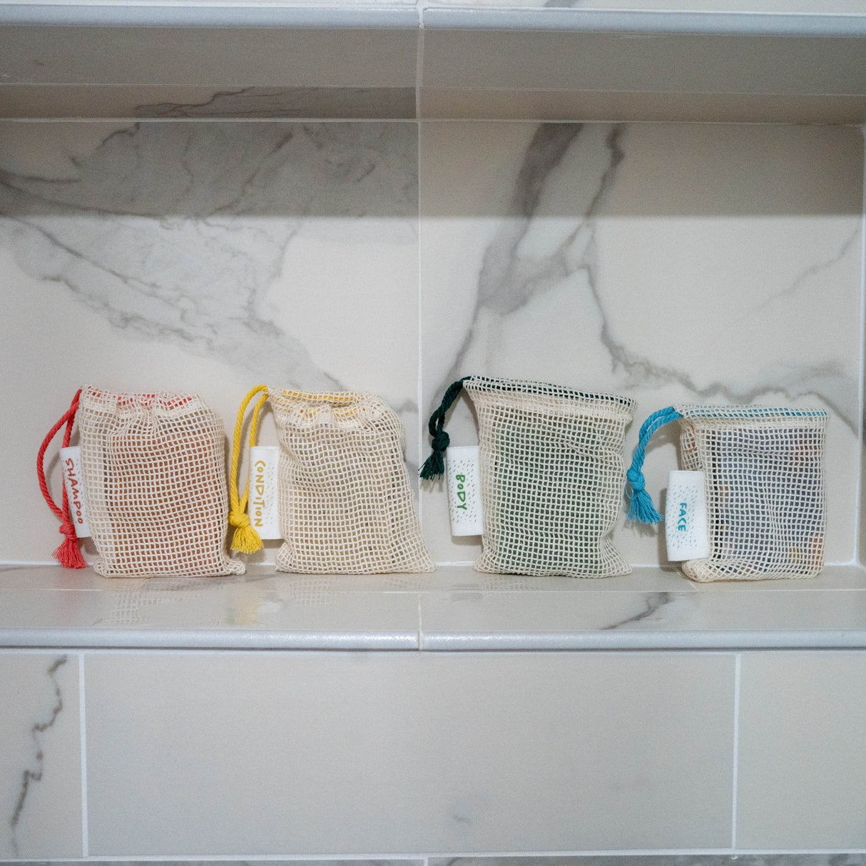 Organic Soap Saver Bags: Face, Body, Shampoo, Conditioner from Marley's Monsters
