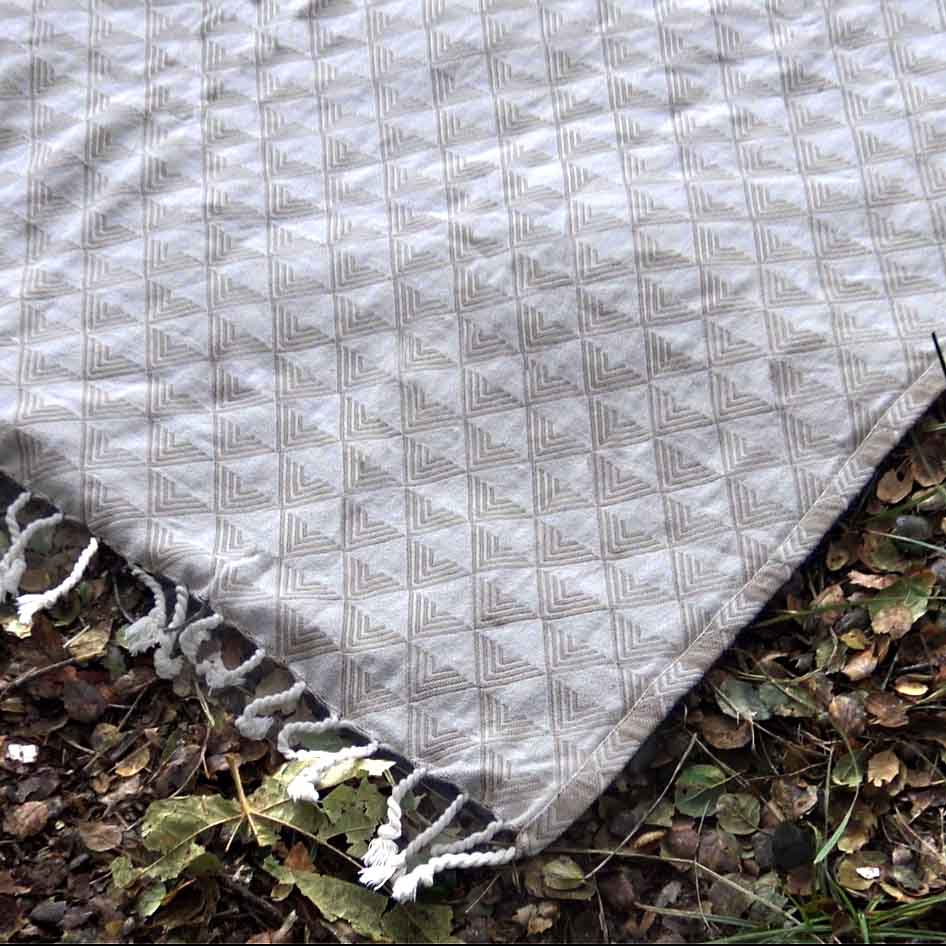 Organic Throw Blanket - Tan & Beige From West Path