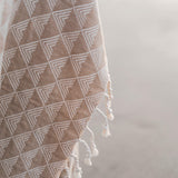 Organic Throw Blanket - Tan & Beige From West Path