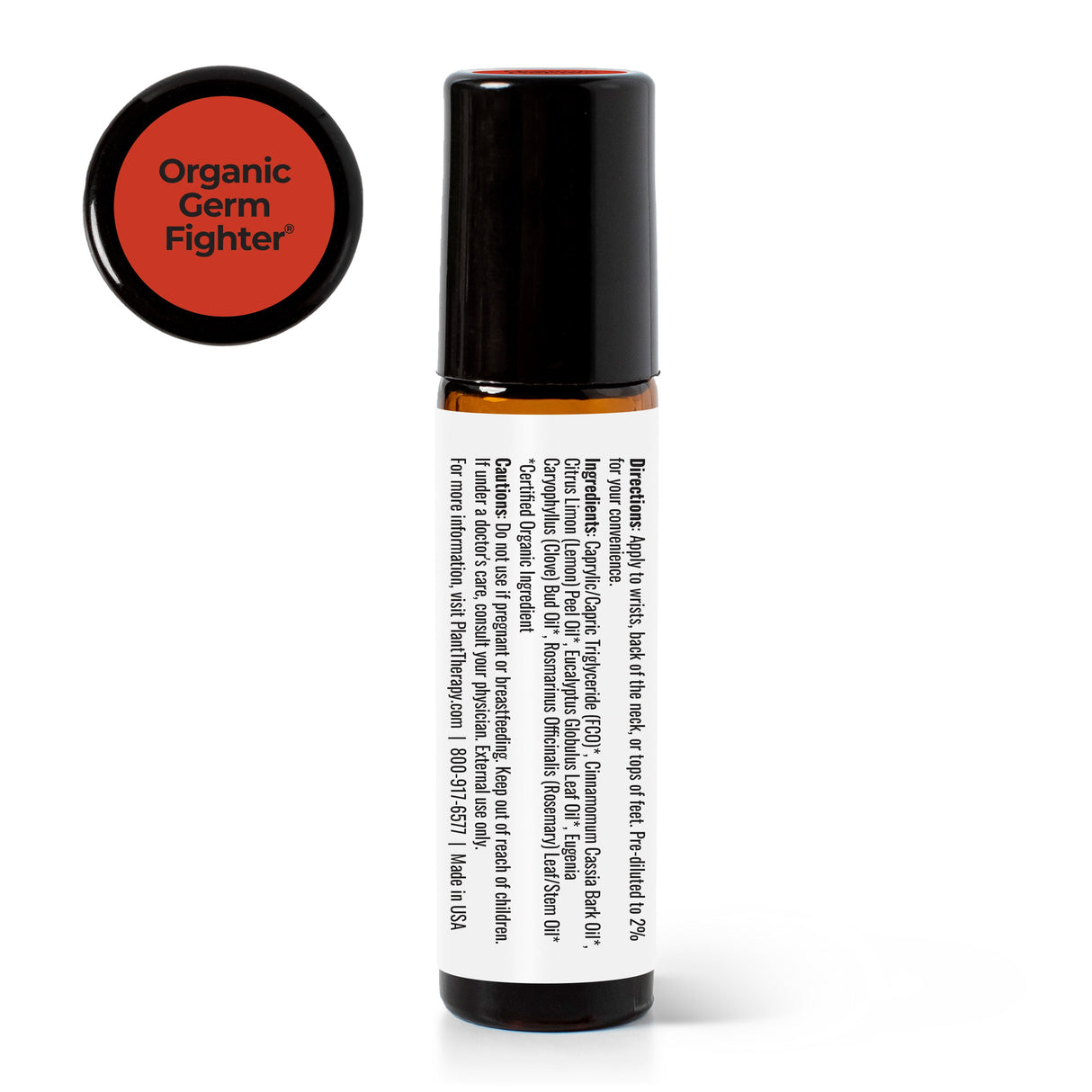 Organic Germ Fighter®️ Essential Oil Blend Pre-Diluted Roll-On from Plant Therapy